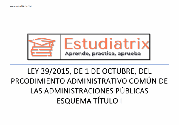 Esquemas Ley 39/2015 (LPAC): Titulo I, Capitulo I